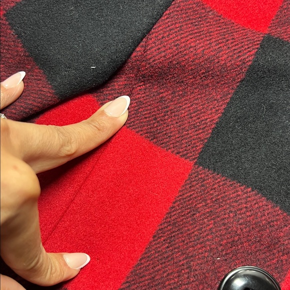 JCrew Buffalo Plaid Red and Black Wool Peacoat - Picture 7 of 7